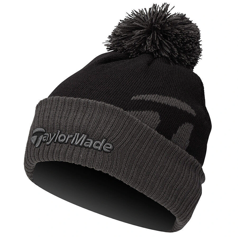 Gorro Taylormade Bobble Beanie Negro con Gris
