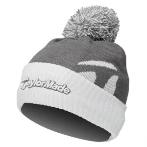 Gorro Taylormade Bobble Beanie Gris con Blanco